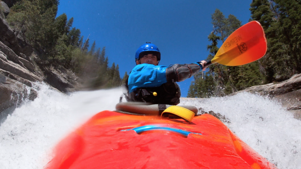 Levente Gal paddling in california taken from a video entring the NRS reel World contest