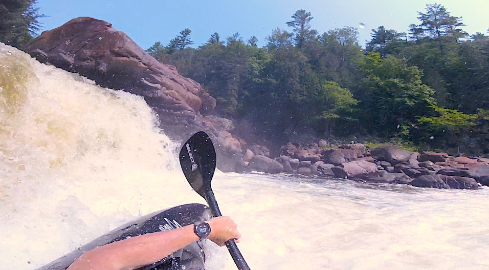 Mathieu Guillemette getting a proper beater at the bottom of one of the 7 sisters drops on the rivière Rouge in Quebec (Canada).
