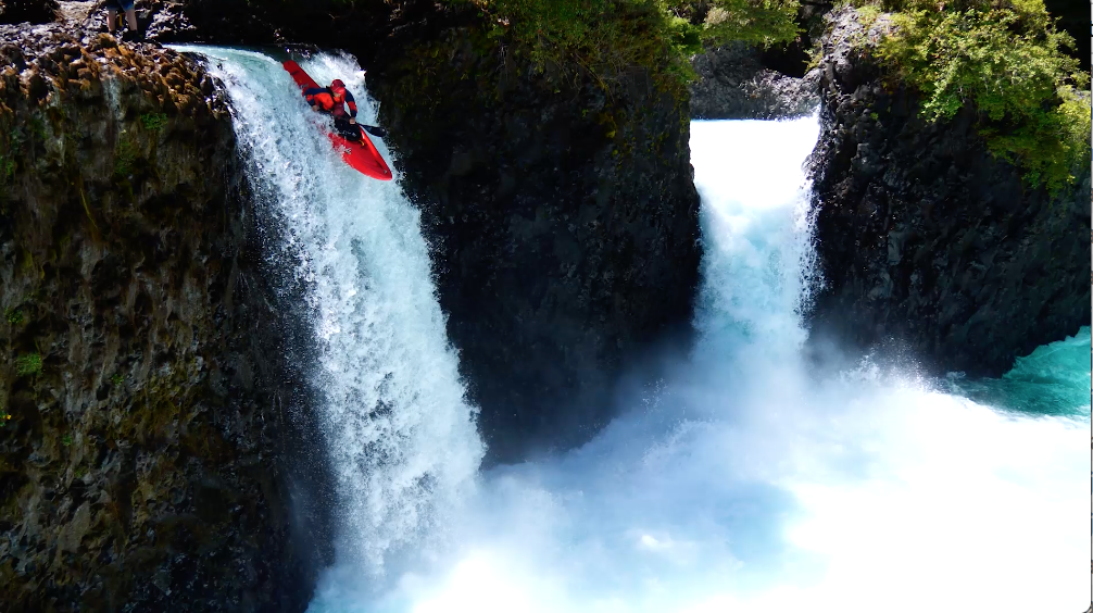 Ignacio kaskovic kayak a waterfall in chile