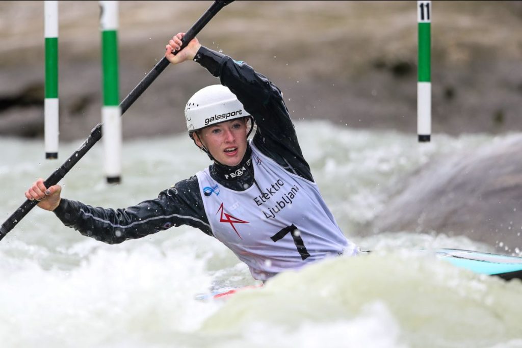 Evy Leibfarth wins prelims in both C1 and K1 at the 2020 ICF Slalom world cup slalom in tacen Slovenia